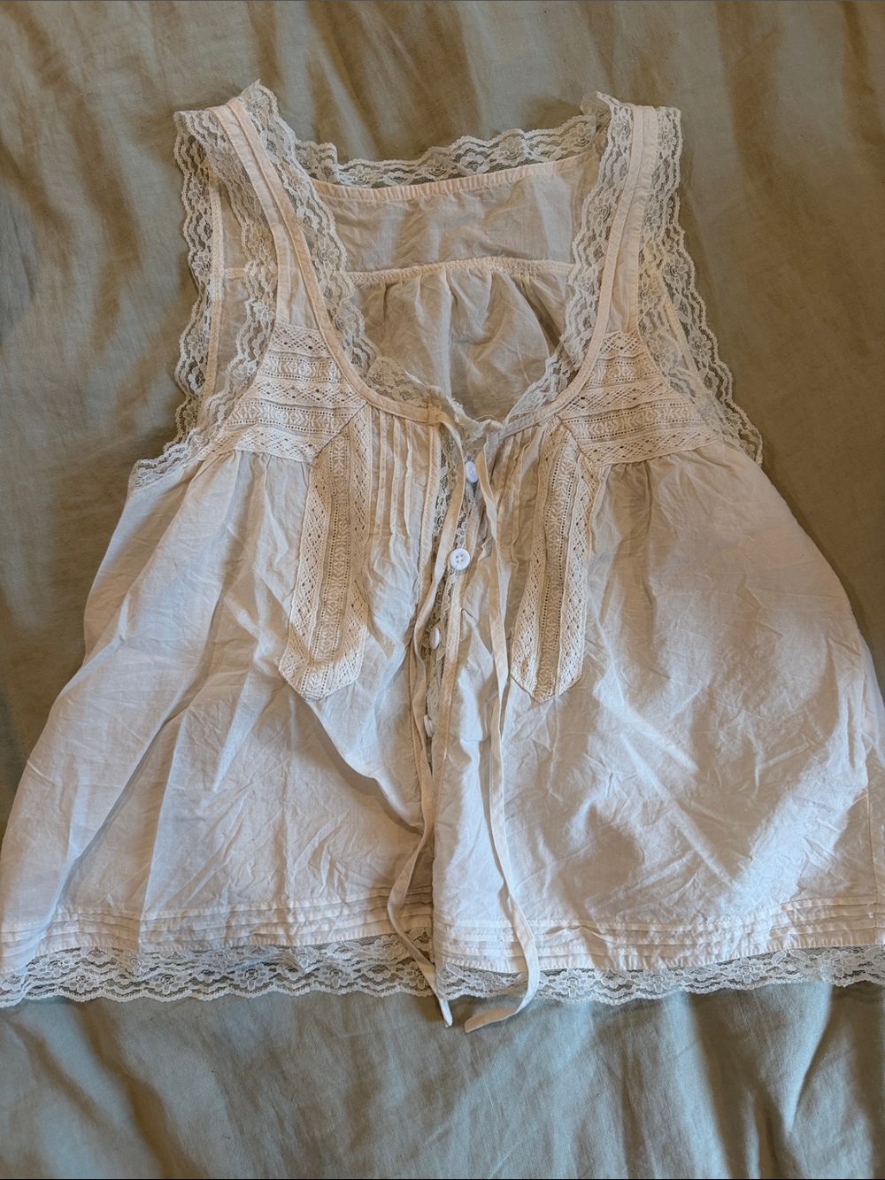 Free People Alana Lace Tank in White dupe